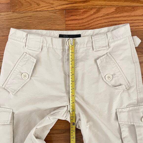 Marc Jacob Cropped Cargo Pants Womens 12 Bone Utility Normcore Casual Minimalist - Picture 7 of 9